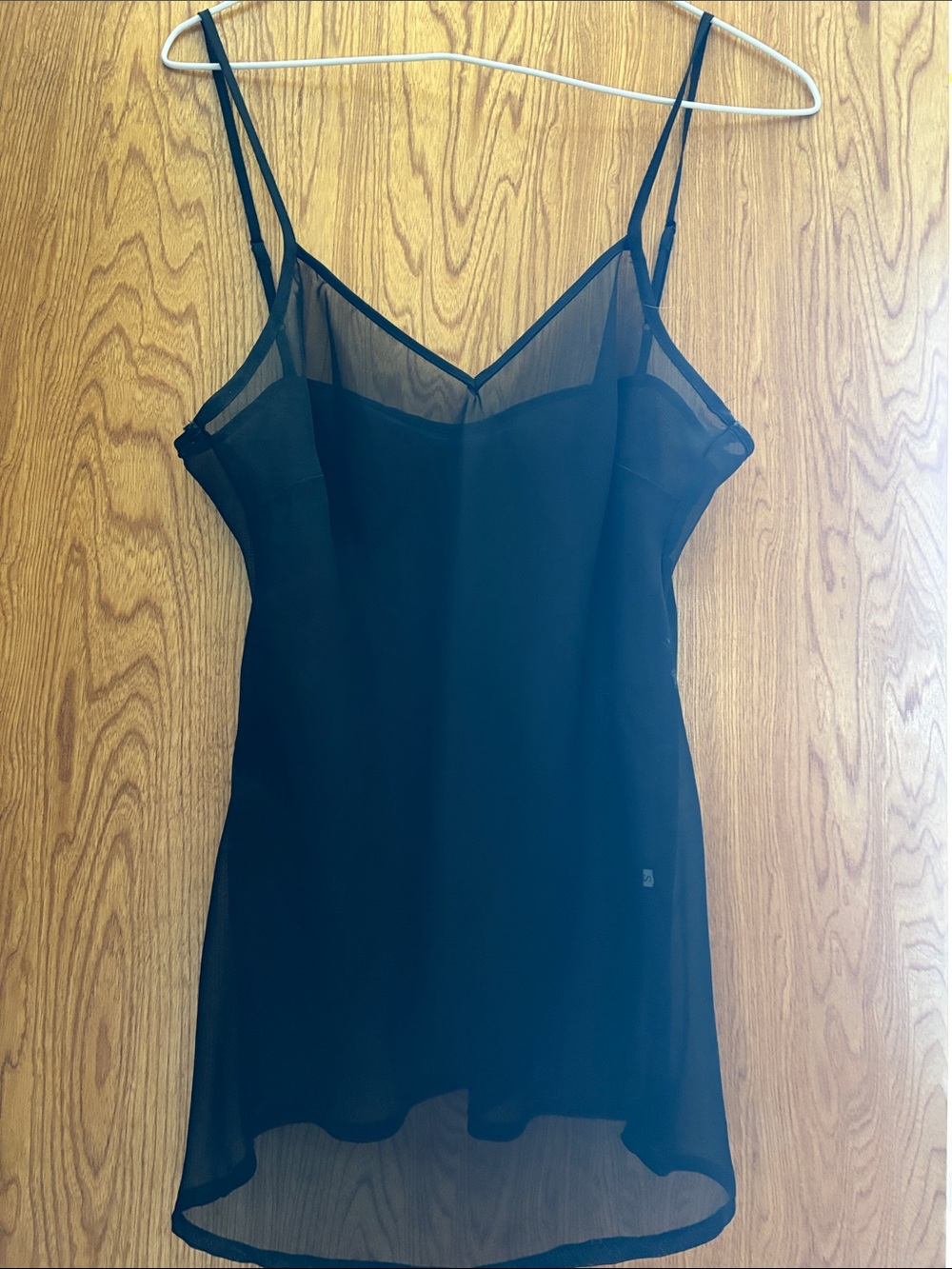 Sheer V-Neck Black Camisole Slip Top